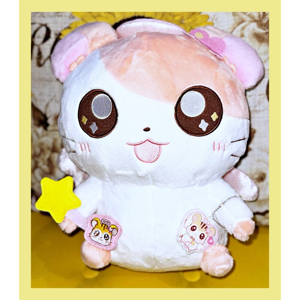 Fukuya Ichiban Kuji Hamtaro BIG Sz A Prize Plush Toy Keychain Mascot Angel 32cm